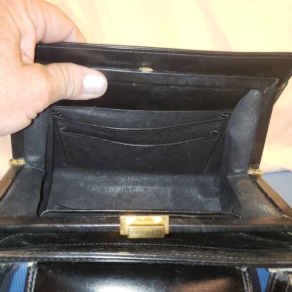 RARE Vintage 60's Gucci Kelly Handbag w/Lapis Lazuli Beads - Picture 11 of 16